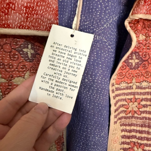 NWT Circa 26 By Skippy Cotton patchwork oversized quilted boho open front jacket - Picture 4 of 10